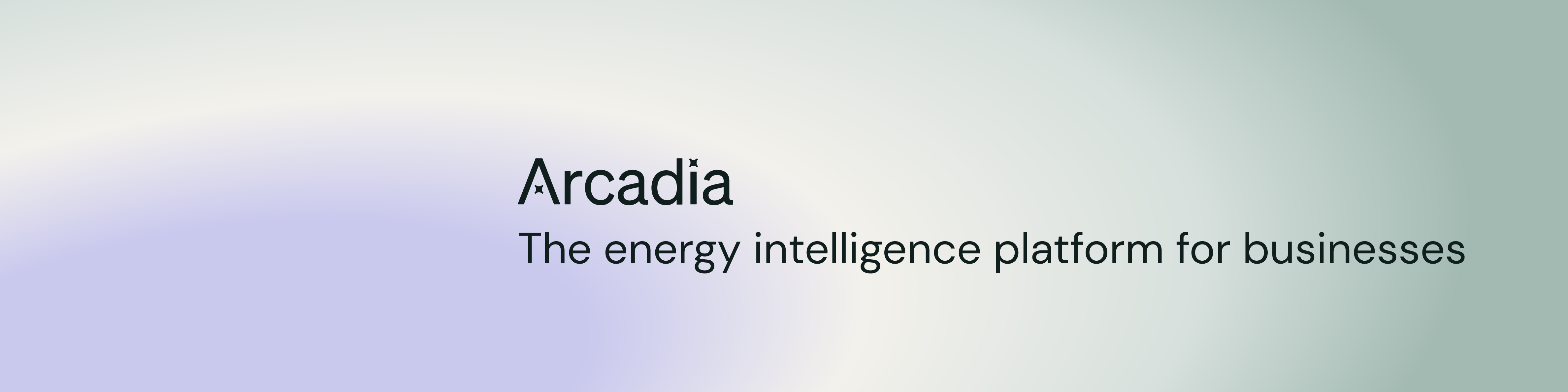 Soft cream to sage green gradient background with Arcadia logo